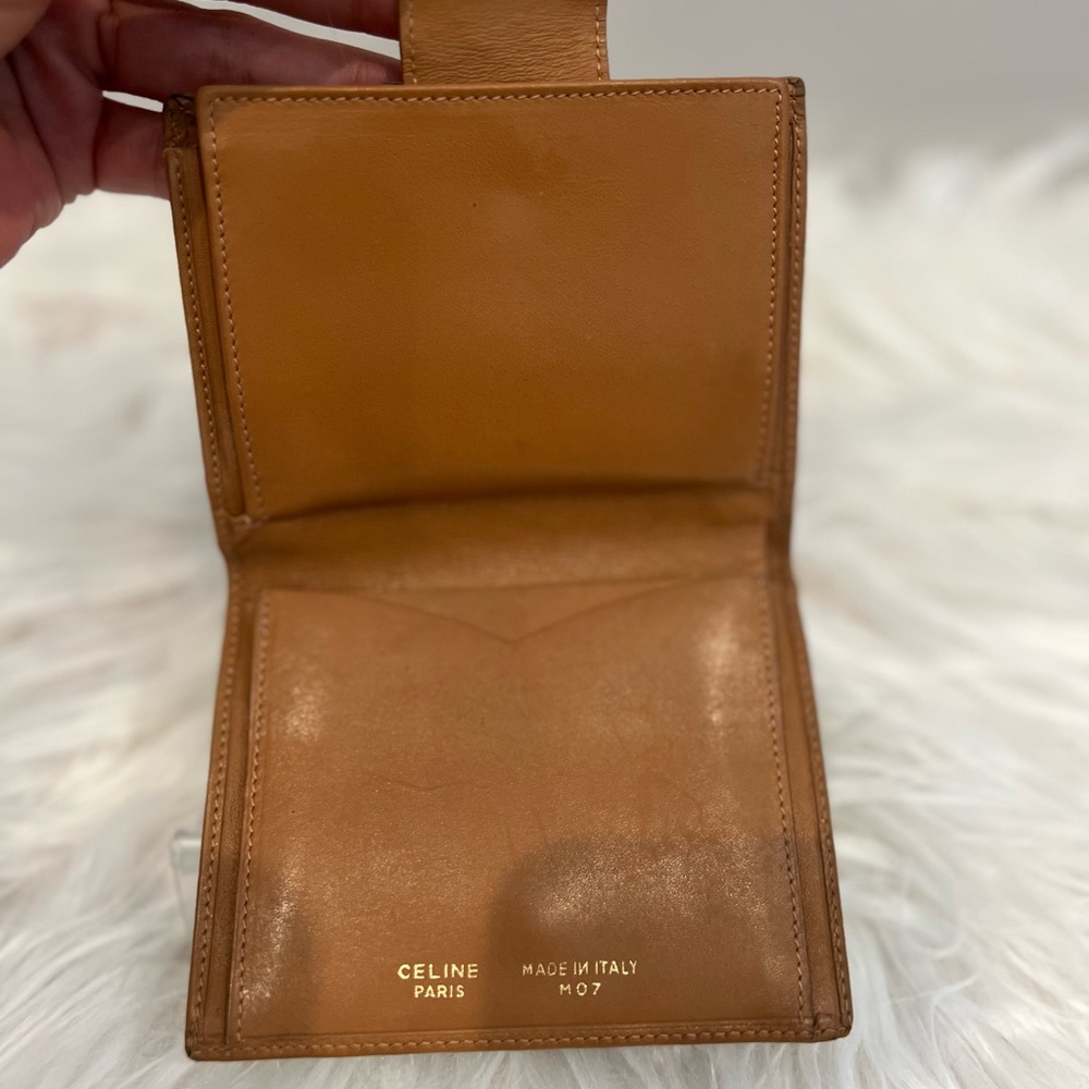Celine Vintage Paris Kisslock Compact Leather & Canvas Wallet - Picture 9 of 9